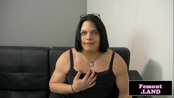 Horny solo tranny in lingerie jerking off