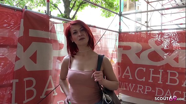 GERMAN SCOUT - Redhead student Jenny fucked for money at a street casting