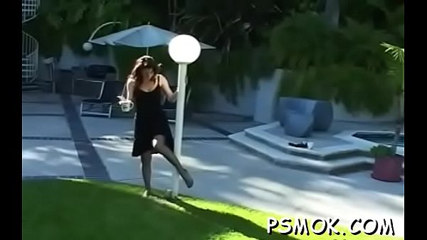 Ebony sucks a small pecker while holding a lit cigarette