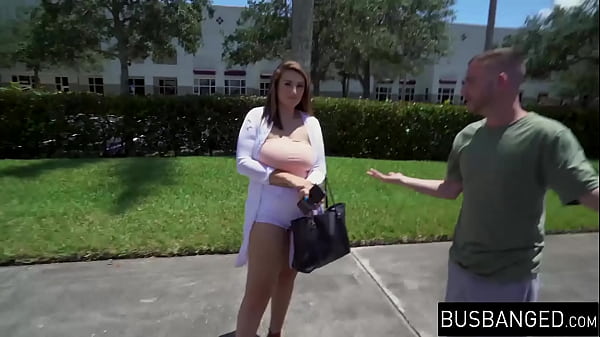 Huge tits teen Britt James takes a dick ride in a van