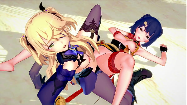 Genshin Impact - Tình dục đồng tính nữ Xiangling và Fischl [3D Online, 4K, 60FPS, Không kiểm duyệt]