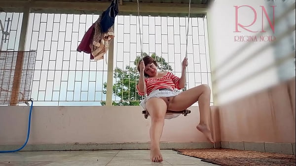 Depraved housewife swinging without panties on a swing FULL VIDEO