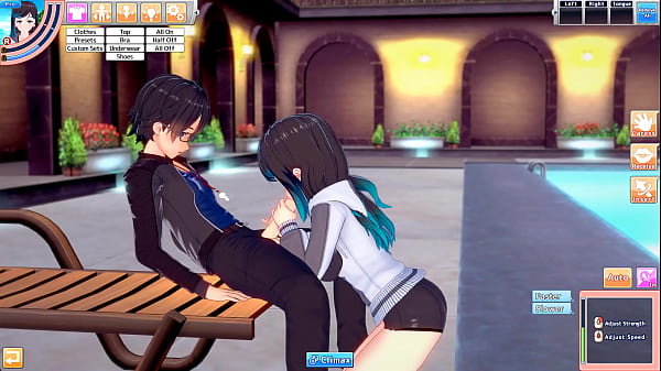 Il Capitano della squadra di nuoto Grace vizia il cazzo nella sua piscina di casa Hentai