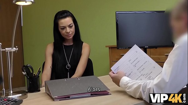 VIP4K. Adorable Russian girl rides loan officer's cock in his office