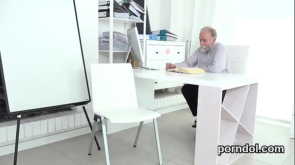 Nice bookworm was seduced and shagged by older mentor