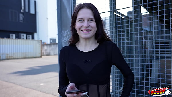 GERMAN SCOUT - Small Redhead Teen Peach Delina Pick Up for First Casting Fuck