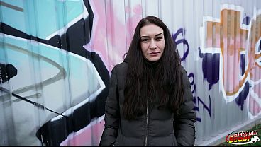 GERMAN SCOUT - Slim Czech Teen Stefani Jameson with Saggy Tits Pick Up for First Casting Fuck