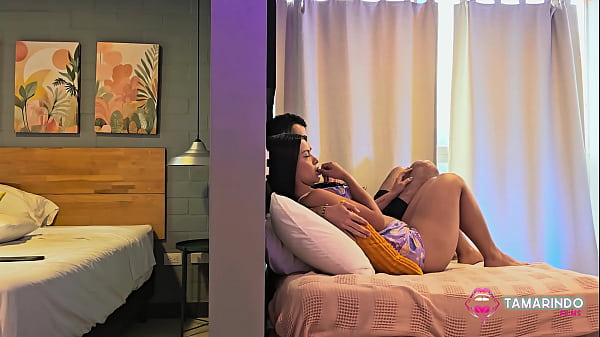 She lets herself be seduced by 2 huge cocks with her boyfriend next to her