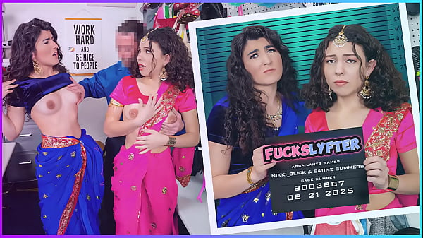 2 Girls Hiding Jewelry Under Their Sari Dresses