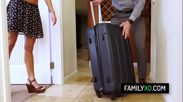 Skinny blonde stepdaughter Averie Moore taking stepdads fat cock