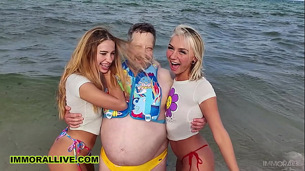 Beach Bunny Blondes KHLOE KAPRI &amp_ CHLOE TEMPLE TROIS devant Cocu Sugardaddy &ndash_ IMMORAL LIVE 4K