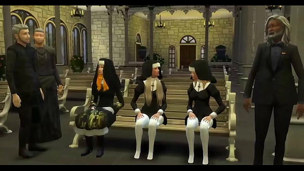 A religião perversa dos pais católicos engana e fode os novos inocentes, ensinando-lhes as consequências do pecado no templo Pornô 3D Hentai