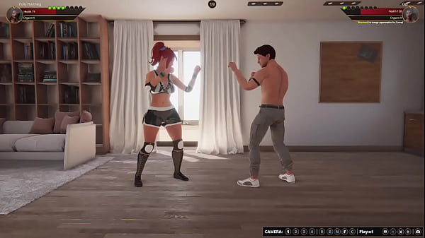 Polly Plaything VS Gigi (luchadora desnuda 3D)