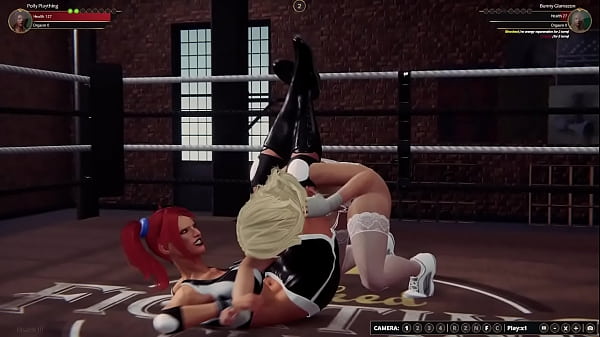 Polly Plaything VS Bunny Glamazon (luchadora desnuda 3D)
