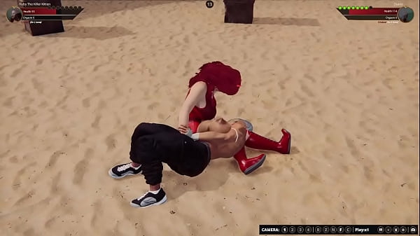 Ruby The K Kitten VS Diabla (luchador desnudo 3D)