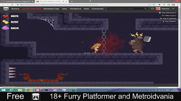 Adult Furry Metroidvania Platformer with NSFW Pixel Art